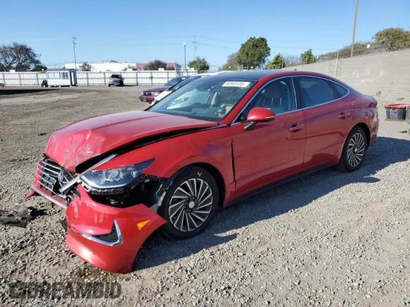 2020 Hyundai Sonata Hybrid Limited with VIN KMHL54JJ9LA015605, listed as a Copart auction lot 46945155 with 35,116 mi miles and Salvage Title. Bid and sale history available at carsss.com. Image 1.
