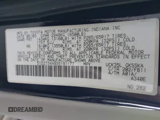 2003 Toyota Sequoia SR5 with VIN 5TDZT34A93S191177, listed as a IAAI auction lot 41175704 with Not Provided miles and . Bid and sale history available at DreamBid. Image 9.