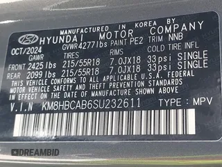 2025 Hyundai Kona SEL with VIN KM8HBCAB6SU232611, listed as a IAAI auction lot 42016054 with 6,383 mi miles. Bid and sale history available at carsss.com. Image 9.
