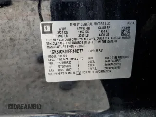 2015 GMC Yukon Denali with VIN 1GKS1CKJ0FR140877, listed as a Copart auction lot 50917985 with 180,726 mi miles and Salvage Title. Bid and sale history available at carsss.com. Image 13.