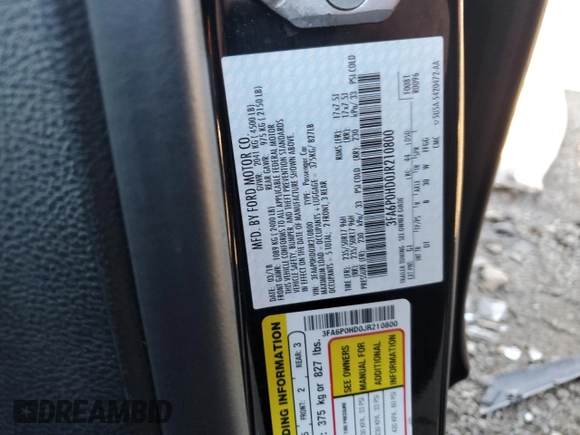 2018 Ford Fusion SE with VIN 3FA6P0HD0JR210800, listed as a Copart auction lot 80273364 with 117,825 mi miles and Salvage Title. Bid and sale history available at carsss.com. Image 15.