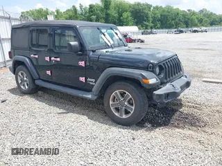 2019 Jeep Wrangler Unlimited Sport S with VIN 1C4HJXDG5KW577364, listed as a IAAI auction lot 42230795 with 62,099 mi miles and . Bid and sale history available at DreamBid. Image 1.