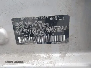 2011 Subaru Impreza Premium z VIN JF1GH6B65BG822188, wystawiony jako IAAI lot #42428746 z przebiegiem 216 195 mil mil oraz . Historia ofert i sprzedaży dostępna na DreamBid. Obrazek 9.