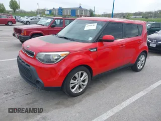 2015 Kia Soul + with VIN KNDJP3A50F7782165, listed as a IAAI auction lot 42035709 with 168,956 mi miles. Bid and sale history available at carsss.com. Image 2.