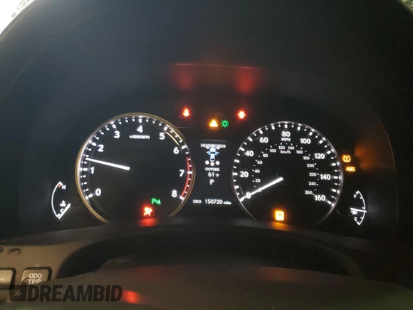 2015 Lexus GS 350 with VIN JTHBE1BL3FA001507, listed as a Copart auction lot 55955595 with 150,720 mi miles and Salvage title. Bid and sale history available at DreamBid. Image 9.