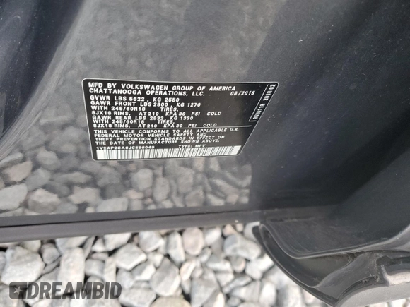2018 Volkswagen Atlas S with VIN 1V2AP2CA6JC596049, listed as a Copart auction lot 55740605 with 73,298 mi miles and Non repairable. Bid and sale history available at DreamBid. Image 13.