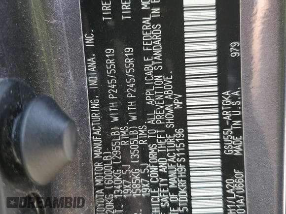 2015 Toyota Highlander Limited с VIN 5TDDKRFH9FS115196, выставлен на аукционе Copart как лот 61148135 с пробегом 115 623 миль миль и Списание • Salvage title. История ставок и продаж доступна на DreamBid. Изображение 14.