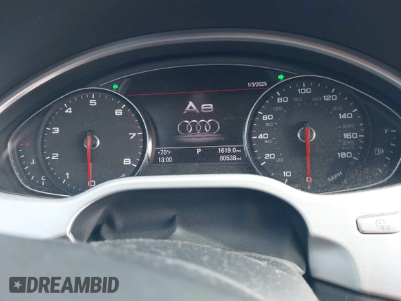 2011 Audi A8 with VIN WAUAVAFD5BN021080, listed as a IAAI auction lot 41223418 with 80,538 mi miles and . Bid and sale history available at DreamBid. Image 7.
