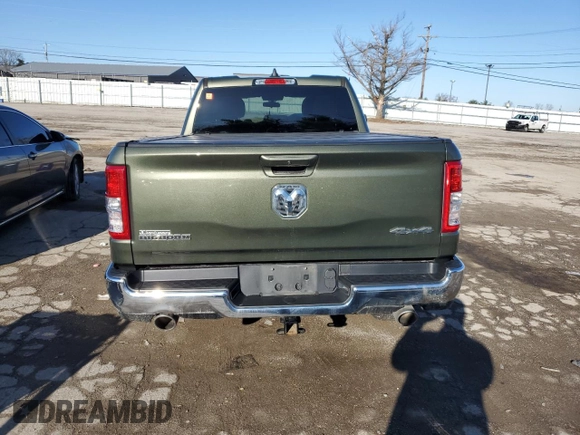 2021 Ram 1500 Big Horn with VIN 1C6SRFBT9MN558180, listed as a Copart auction lot 44503755 with 55,051 mi miles and Salvage Title. Bid and sale history available at carsss.com. Image 6.