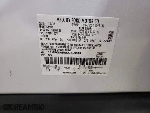 2019 Ford Police Interceptor Utility z VIN 1FM5K8AR5KGA29513, wystawiony jako Copart lot #51935155 z przebiegiem 37 220 mil mil oraz Szkoda całkowita • Salvage title. Historia ofert i sprzedaży dostępna na DreamBid. Obrazek 14.