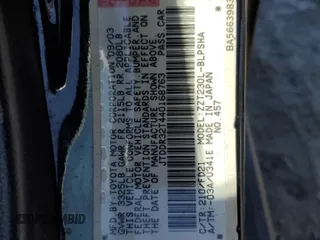 2004 Toyota Celica GT with VIN JTDDR32T440168763, listed as a Copart auction lot 44928425 with 231,922 mi miles and Salvage Title. Bid and sale history available at carsss.com. Image 12.