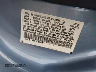 2009 Honda Odyssey EX-L with VIN 5FNRL38709B016019, listed as a IAAI auction lot 42087099 with 227,141 mi miles. Bid and sale history available at carsss.com. Image 9.