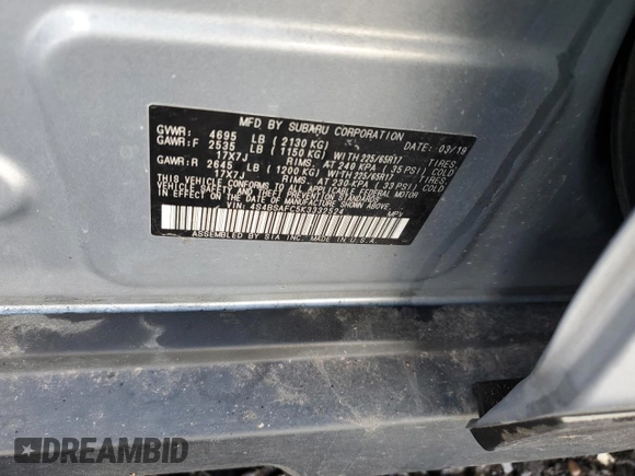 2019 Subaru Outback Premium with VIN 4S4BSAFC5K3332524, listed as a Copart auction lot 46716345 with 107,698 mi miles and Salvage Title. Bid and sale history available at carsss.com. Image 12.