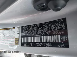 2009 Toyota Prius with VIN JTDKB20U297839170, listed as a IAAI auction lot 41831779 with 174,253 mi miles. Bid and sale history available at carsss.com. Image 9.
