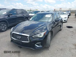 2019 Infiniti Q50 Luxe with VIN JN1EV7AP3KM519702, listed as a IAAI auction lot 42353533 with 46,371 mi miles and . Bid and sale history available at DreamBid. Image 2.