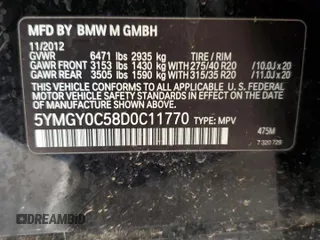 2013 BMW X5 M with VIN 5YMGY0C58D0C11770, listed as a Copart auction lot 72452824 with 131,980 mi miles and Clean Title. Bid and sale history available at carsss.com. Image 12.