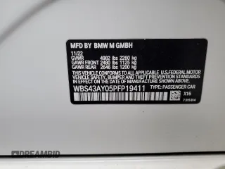 2023 BMW M3 Competition xDrive z VIN WBS43AY05PFP19411, wystawiony jako Copart lot #85955874 z przebiegiem 18 709 mil mil oraz Szkoda całkowita • Salvage title. Historia ofert i sprzedaży dostępna na DreamBid. Obrazek 14.