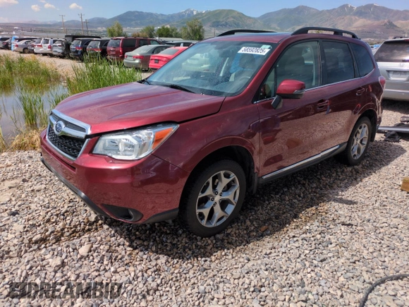 2016 Subaru Forester Touring with VIN JF2SJAXC2GH512772, listed as a Copart auction lot 58592825 with 52,056 mi miles and Salvage title. Bid and sale history available at DreamBid. Image 1.