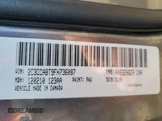 2015 Chrysler 300 S with VIN 2C3CCABT9FH736087, listed as a Copart auction lot 43992515 with 107,954 mi miles and Salvage Title. Bid and sale history available at DreamBid. Image 12.