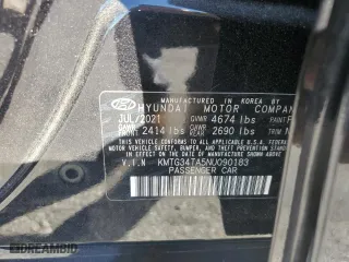 2022 Genesis G70 2.0T with VIN KMTG34TA5NU090183, listed as a Copart auction lot 76463054 with 41,348 mi miles and Salvage Title. Bid and sale history available at carsss.com. Image 14.