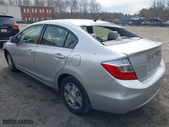 2012 Honda Civic Hybrid with VIN JHMFB4F21CS008894, listed as a IAAI auction lot 41901579 with 336,630 mi miles. Bid and sale history available at carsss.com. Image 3.