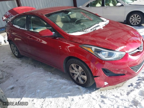 2016 Hyundai Elantra SE with VIN 5NPDH4AE9GH768763, listed as a IAAI auction lot 41155724 with 161,070 mi miles. Bid and sale history available at carsss.com. Image 1.