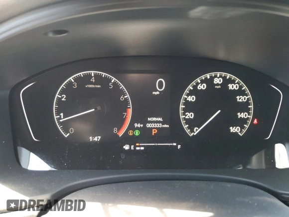 2025 Honda Civic Sport with VIN 2HGFE2F57SH541590, listed as a Copart auction lot 50623345 with 3,333 mi miles and Clean title. Bid and sale history available at DreamBid. Image 9.
