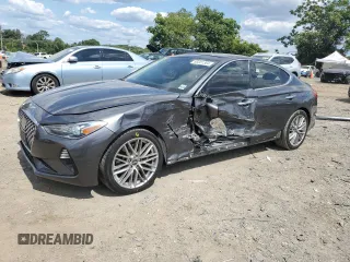 2020 Genesis G70 2.0T with VIN KMTG34LA9LU062884, listed as a Copart auction lot 68301304 with 92,700 mi miles and Salvage Title. Bid and sale history available at carsss.com. Image 1.
