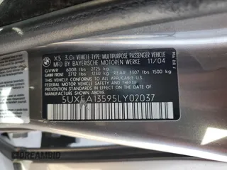 2005 BMW X5 3.0i with VIN 5UXFA13595LY02037, listed as a Copart auction lot 75937804 with 194,485 mi miles and Salvage Title. Bid and sale history available at carsss.com. Image 14.