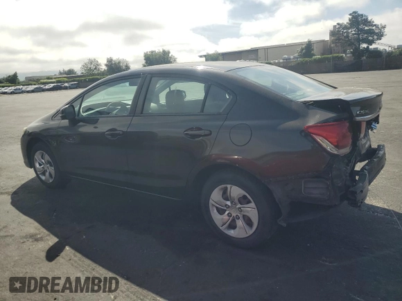 2013 Honda Civic LX with VIN 19XFB2F52DE214133, listed as a Copart auction lot 53840825 with 133,959 mi miles and Salvage Title. Bid and sale history available at DreamBid. Image 2.