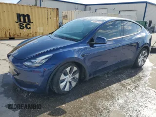 2022 Tesla Model Y Long Range with VIN 7SAYGAEE2NF390507, listed as a Copart auction lot 50986965 with 48,027 mi miles and Non Repairable. Bid and sale history available at DreamBid. Image 1.
