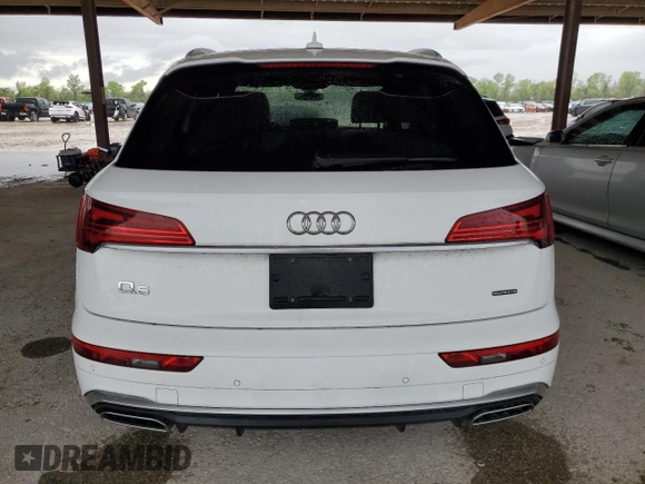 2024 Audi Q5 S line Premium Plus with VIN WA1EAAFY4R2023038, listed as a Copart auction lot 50983625 with 25,634 mi miles and Salvage title. Bid and sale history available at DreamBid. Image 6.