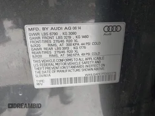 2015 Audi Q7 Premium Plus with VIN WA1LGAFE7FD002275, listed as a IAAI auction lot 42314167 with 144,291 mi miles and . Bid and sale history available at DreamBid. Image 9.
