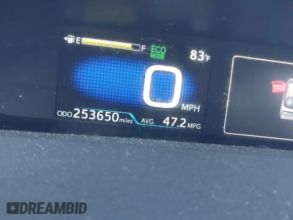 2017 Toyota Prius Two with VIN JTDKBRFU9H3546985, listed as a IAAI auction lot 42599555 with 253,650 mi miles and . Bid and sale history available at DreamBid. Image 16.
