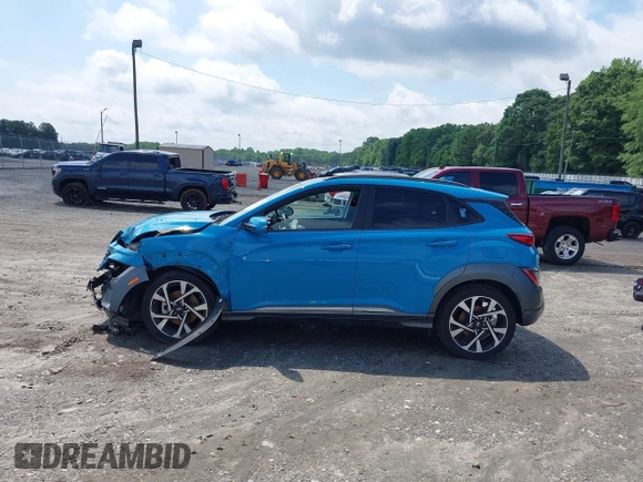 2022 Hyundai Kona Limited with VIN KM8K53A31NU897927, listed as a IAAI auction lot 42263754 with 57,916 mi miles and . Bid and sale history available at DreamBid. Image 14.