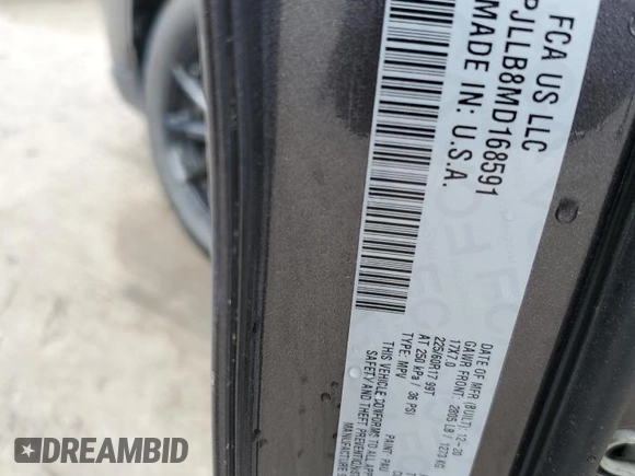 2021 Jeep Cherokee Latitude Plus с VIN 1C4PJLLB8MD168591, выставлен на аукционе Copart как лот 51988045 с пробегом 67 020 миль миль и Чистый • Clean title. История ставок и продаж доступна на DreamBid. Изображение 13.