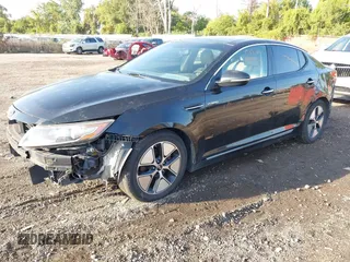 2013 Kia Optima Hybrid EX with VIN KNAGM4AD4D5040177, listed as a IAAI auction lot 40496029 with Not Provided miles. Bid and sale history available at carsss.com. Image 2.