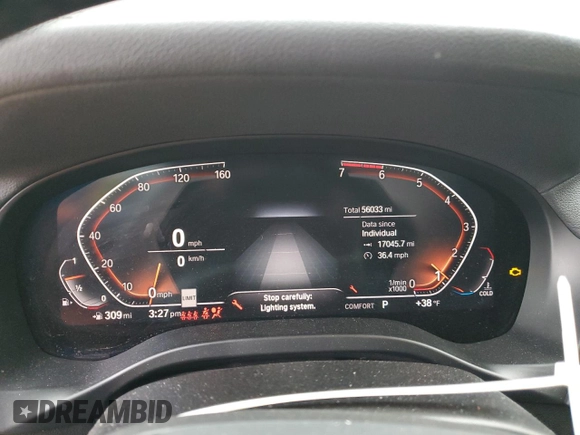 2020 BMW X3 xDrive30i with VIN 5UXTY5C02LLT32702, listed as a Copart auction lot 51238085 with 56,033 mi miles and Salvage Title. Bid and sale history available at DreamBid. Image 9.