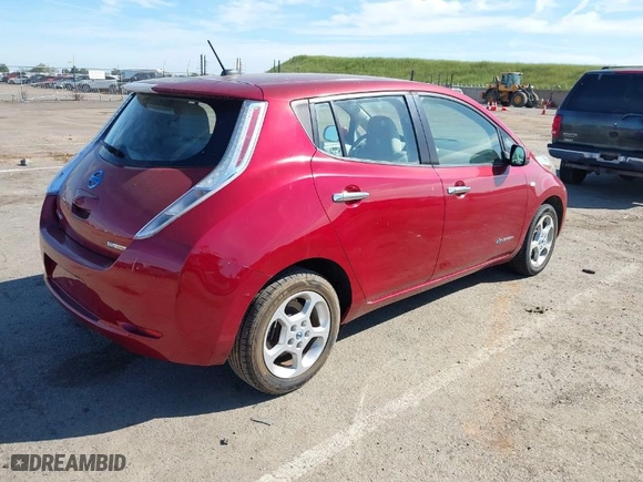 2012 Nissan LEAF SL with VIN JN1AZ0CPXCT025416, listed as a IAAI auction lot 42021742 with 61,301 mi miles. Bid and sale history available at carsss.com. Image 4.
