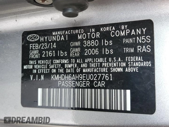 2014 Hyundai Elantra z VIN KMHDH6AH9EU027761, wystawiony jako Copart lot #52731745 z przebiegiem 117 529 mil mil oraz Tytuł czysty. Historia ofert i sprzedaży dostępna na DreamBid. Obrazek 12.