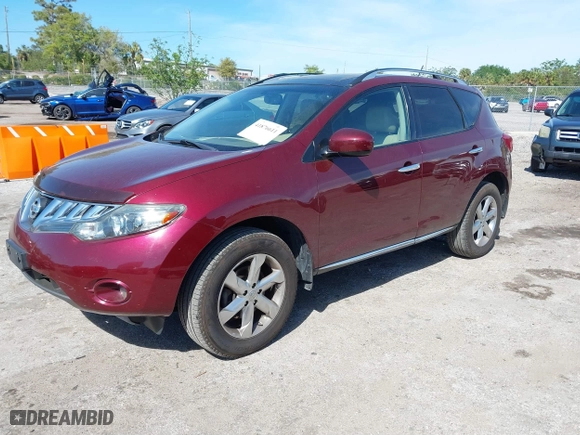 2010 Nissan Murano SL with VIN JN8AZ1MW8AW127533, listed as a IAAI auction lot 41876611 with 123,539 mi miles. Bid and sale history available at carsss.com. Image 2.