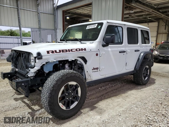 2022 Jeep Wrangler Unlimited Rubicon with VIN 1C4HJXFN8NW129717, listed as a Copart auction lot 54615745 with 33,544 mi miles and Salvage title. Bid and sale history available at DreamBid. Image 1.