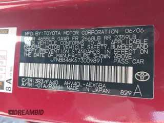 2007 Toyota Camry z VIN JTNBB46K673009891, wystawiony jako IAAI lot #42161828 z przebiegiem 220 292 mil mil oraz . Historia ofert i sprzedaży dostępna na DreamBid. Obrazek 9.