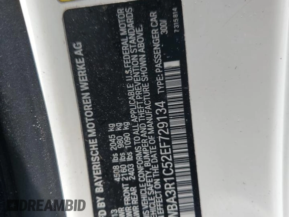 2014 BMW 4 Series 435i с VIN WBA3R1C52EF729134, выставлен на аукционе Copart как лот 59146235 с пробегом Не указан миль и Списание • Salvage title. История ставок и продаж доступна на DreamBid. Изображение 12.