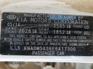 2014 Kia Rio LX with VIN KNADM5A36E6417300, listed as a Copart auction lot 82268544 with 166,455 mi miles and Clean Title. Bid and sale history available at carsss.com. Image 13.