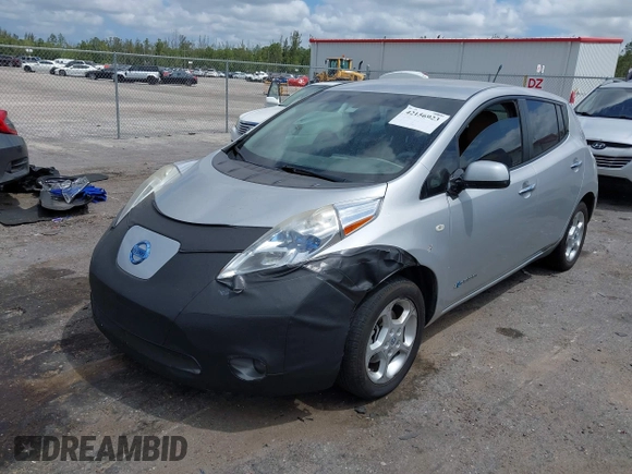 2012 Nissan LEAF SL with VIN JN1AZ0CP0CT018121, listed as a IAAI auction lot 42156923 with 116,605 mi miles. Bid and sale history available at carsss.com. Image 2.