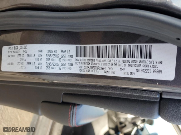 2015 Jeep Cherokee Trailhawk with VIN 1C4PJMBB0FW719904, listed as a Copart auction lot 88491845 with 143,550 mi miles and Non Repairable. Bid and sale history available at carsss.com. Image 15.