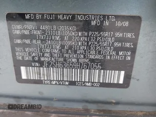 2009 Subaru Forester X с VIN JF2SH63659H767055, выставлен на аукционе IAAI как лот 42116951 с пробегом 156 136 миль миль и . История ставок и продаж доступна на DreamBid. Изображение 9.