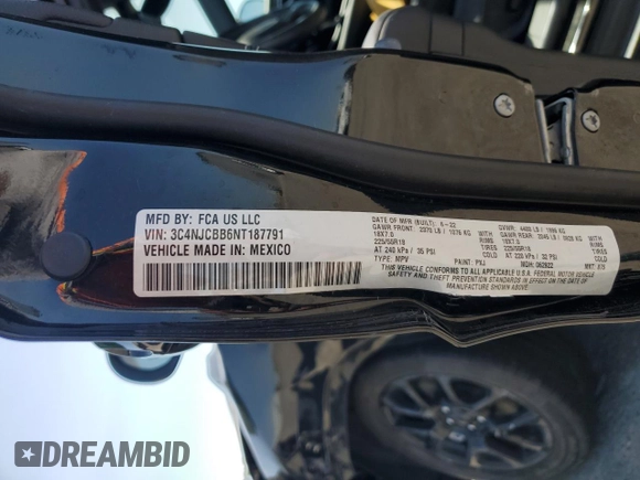 2022 Jeep Compass Latitude z VIN 3C4NJCBB6NT187791, wystawiony jako Copart lot #61102685 z przebiegiem 18 281 mil mil oraz Szkoda całkowita • Salvage title. Historia ofert i sprzedaży dostępna na DreamBid. Obrazek 13.