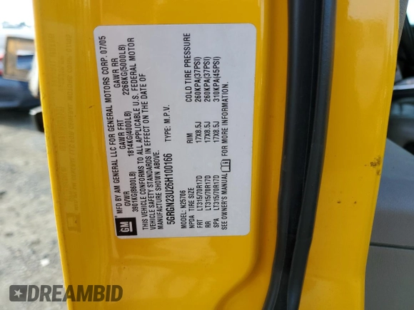 2006 Hummer H2 with VIN 5GRGN23U26H100166, listed as a Copart auction lot 87228964 with 71,727 mi miles and Salvage Title. Bid and sale history available at carsss.com. Image 13.